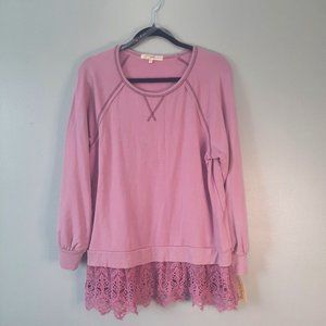 XL Purple Rewind Sweatshirt with Lace